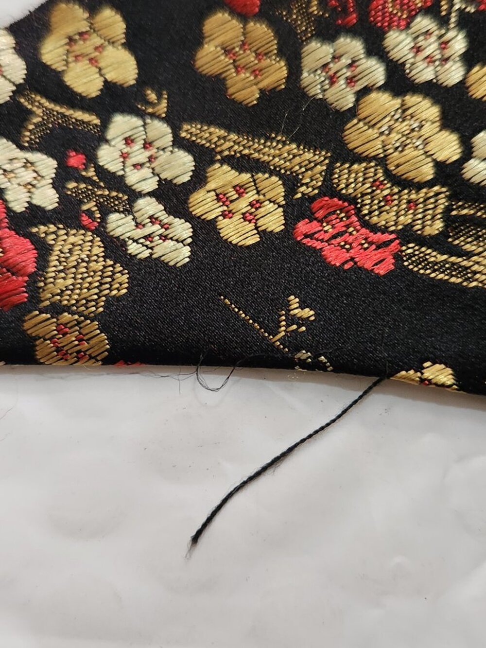 Vintage 90s Suzy Shier Floral Satin Cheongsam Qipao Mini Dress Black XL - Picture 9 of 10